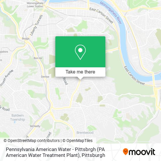 Pennsylvania American Water - Pittsbrgh (PA American Water Treatment Plant) map