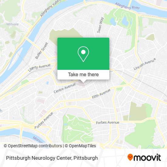 Mapa de Pittsburgh Neurology Center