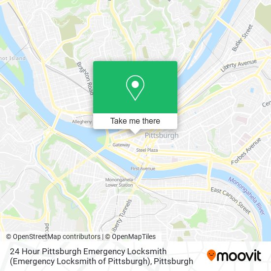 24 Hour Pittsburgh Emergency Locksmith (Emergency Locksmith of Pittsburgh) map