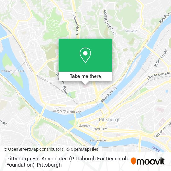 Mapa de Pittsburgh Ear Associates (Pittsburgh Ear Research Foundation)