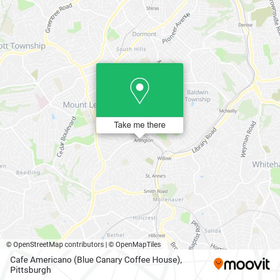 Mapa de Cafe Americano (Blue Canary Coffee House)