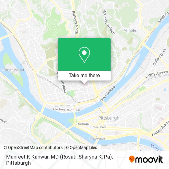 Mapa de Manreet K Kanwar, MD (Rosati, Sharyna K, Pa)