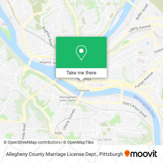 Mapa de Allegheny County Marriage License Dept.