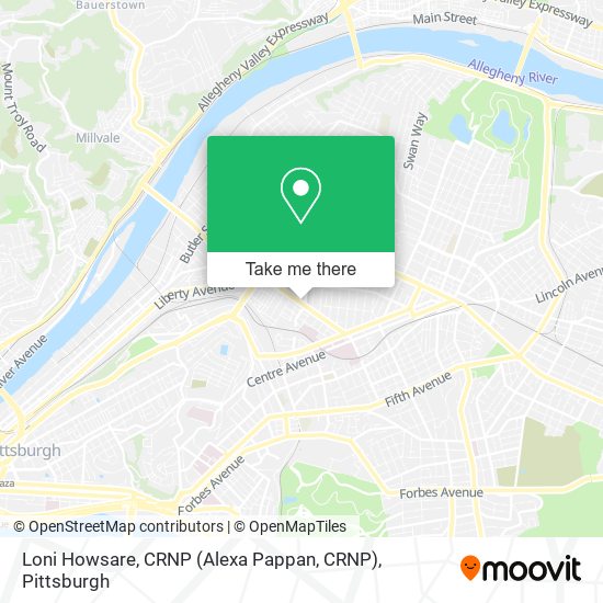 Mapa de Loni Howsare, CRNP (Alexa Pappan, CRNP)