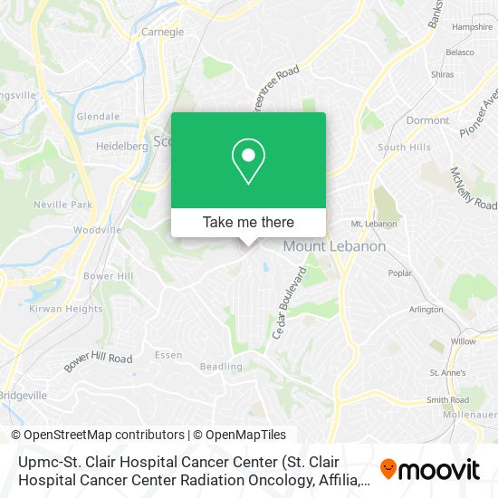 Upmc-St. Clair Hospital Cancer Center map
