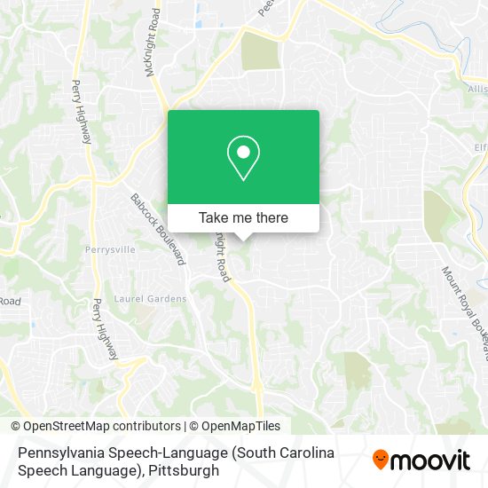 Pennsylvania Speech-Language (South Carolina Speech Language) map