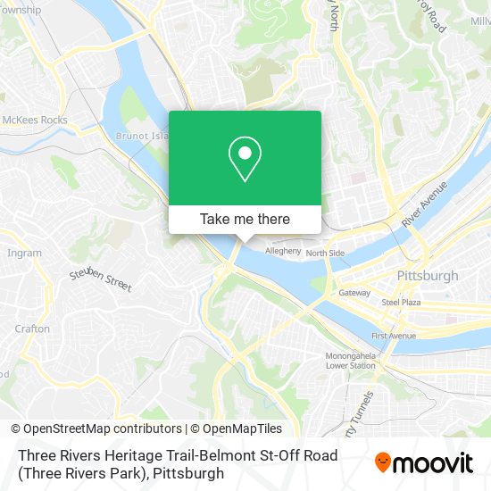 Three Rivers Heritage Trail-Belmont St-Off Road (Three Rivers Park) map