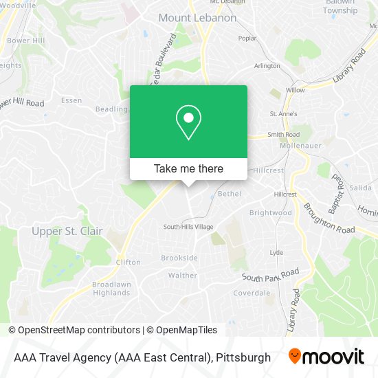 Mapa de AAA Travel Agency (AAA East Central)
