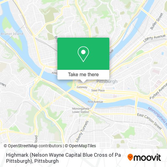 Mapa de Highmark (Nelson Wayne Capital Blue Cross of Pa Pittsburgh)
