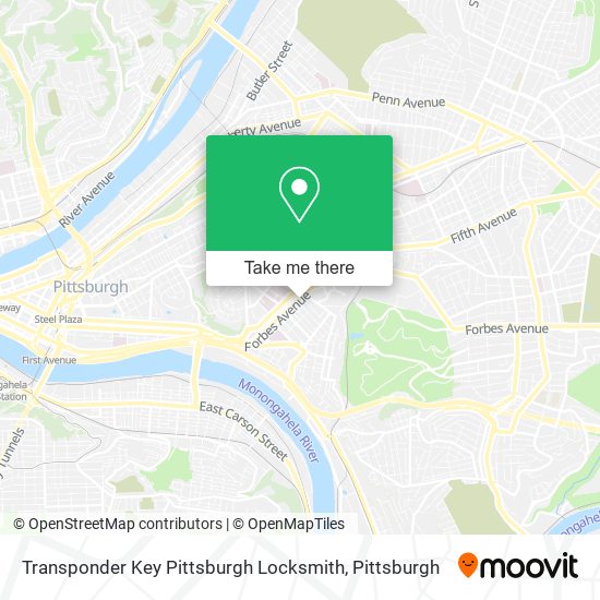 Transponder Key Pittsburgh Locksmith map