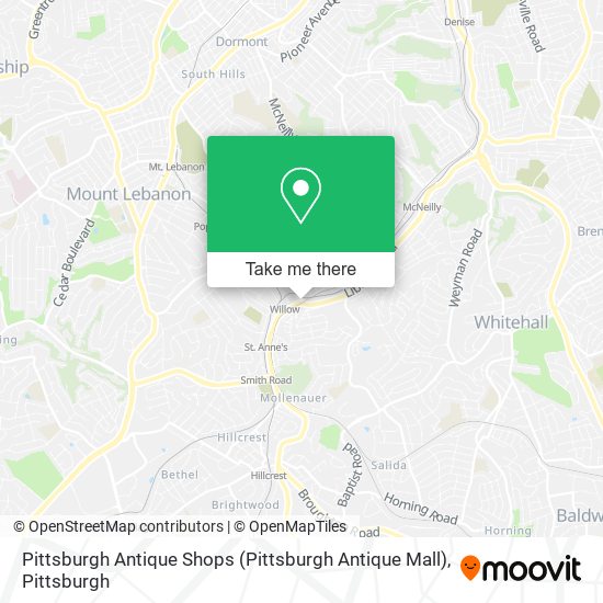 Mapa de Pittsburgh Antique Shops (Pittsburgh Antique Mall)