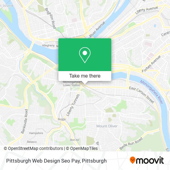 Mapa de Pittsburgh Web Design Seo Pay