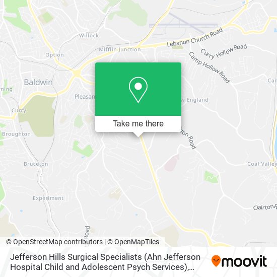 Mapa de Jefferson Hills Surgical Specialists (Ahn Jefferson Hospital Child and Adolescent Psych Services)