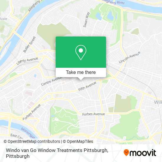 Windo van Go Window Treatments Pittsburgh map