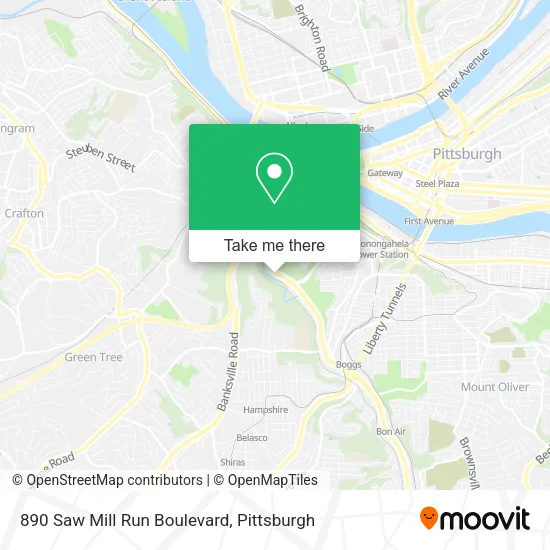 Mapa de 890 Saw Mill Run Boulevard