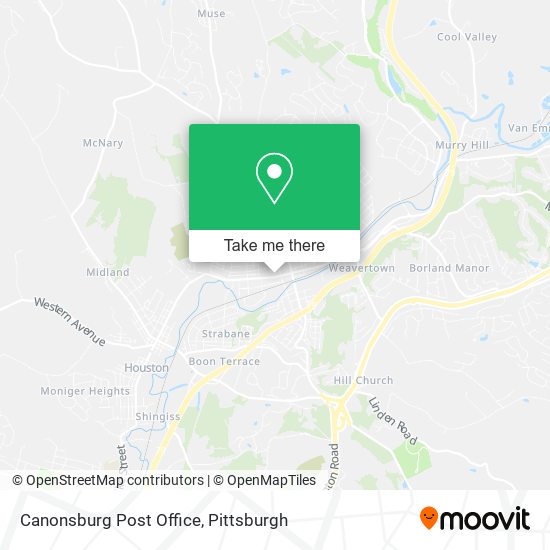 Mapa de Canonsburg Post Office