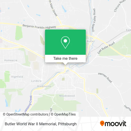 Butler World War II Memorial map