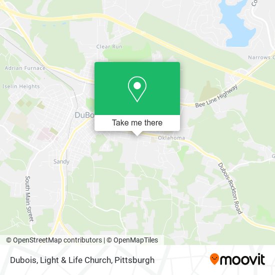 Dubois, Light & Life Church map