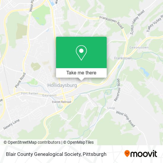 Mapa de Blair County Genealogical Society