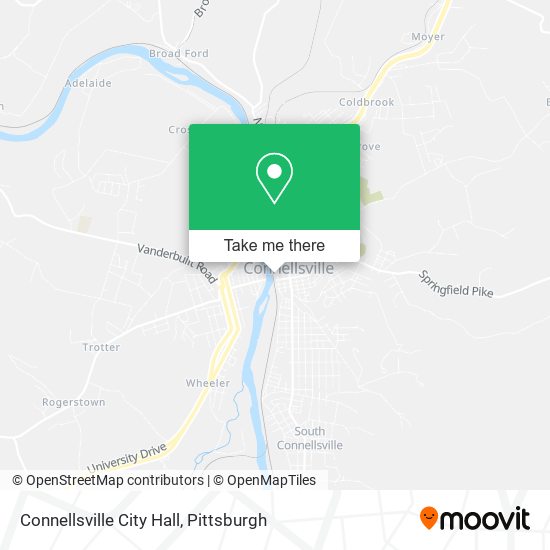 Connellsville City Hall map