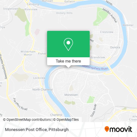 Monessen Post Office map