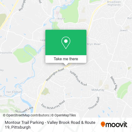 Montour Trail Parking - Valley Brook Road & Route 19 map