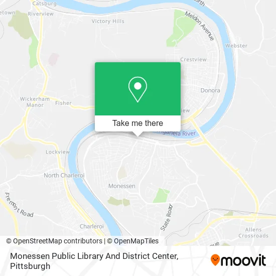 Monessen Public Library And District Center map