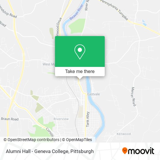 Alumni Hall - Geneva College map