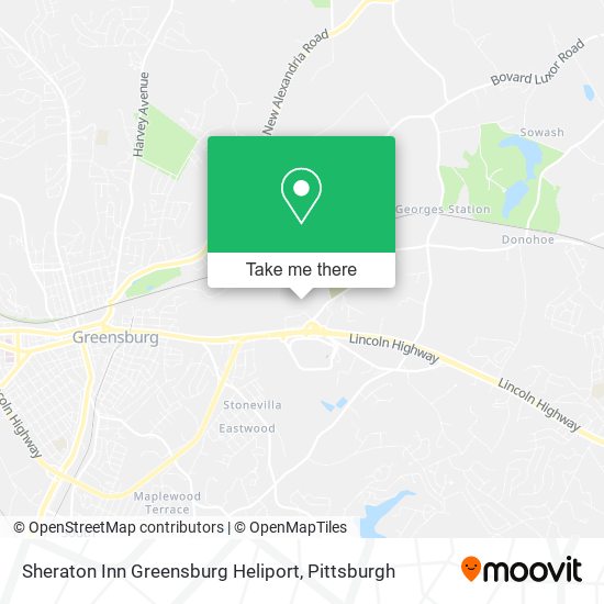 Sheraton Inn Greensburg Heliport map