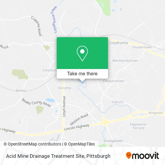 Mapa de Acid Mine Drainage Treatment Site