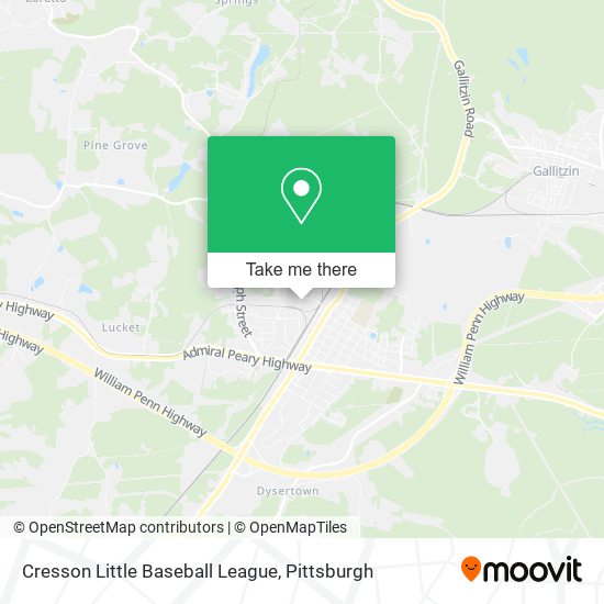 Cresson Little Baseball League map