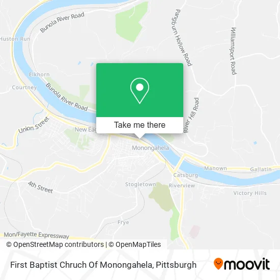 First Baptist Chruch Of Monongahela map