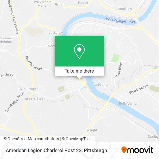 Mapa de American Legion Charleroi Post 22