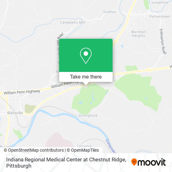 Mapa de Indiana Regional Medical Center at Chestnut Ridge