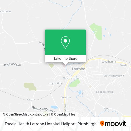 Excela Health Latrobe Hospital Heliport map