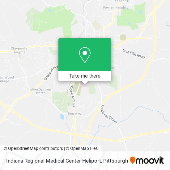 Indiana Regional Medical Center Heliport map
