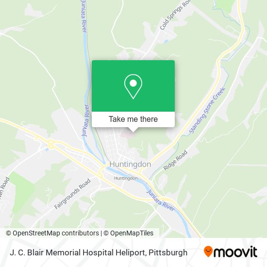 J. C. Blair Memorial Hospital Heliport map
