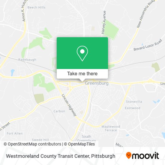 Westmoreland County Transit Center map