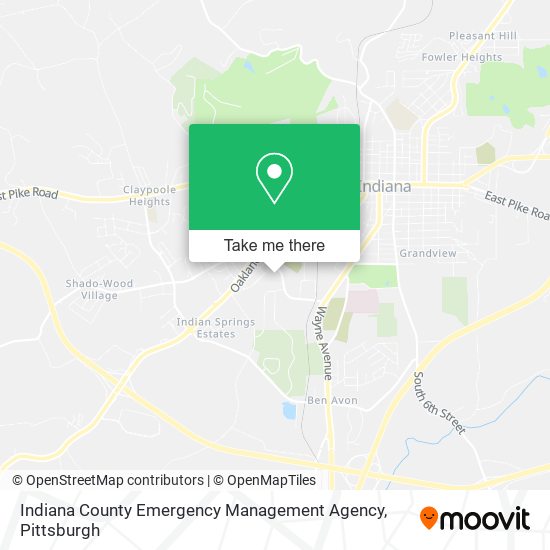 Indiana County Emergency Management Agency map