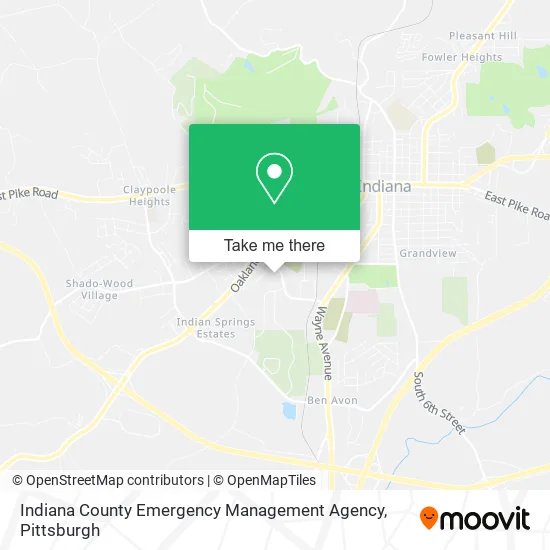 Indiana County Emergency Management Agency map