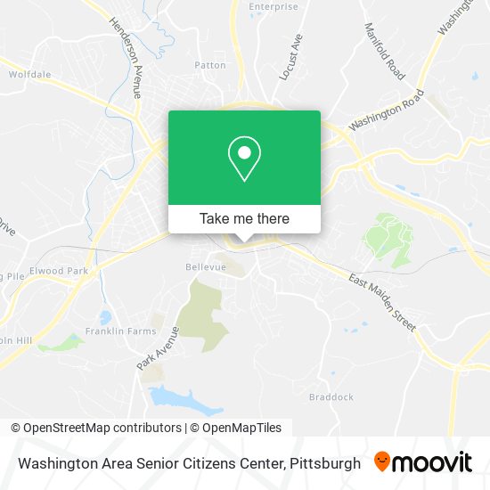 Washington Area Senior Citizens Center map