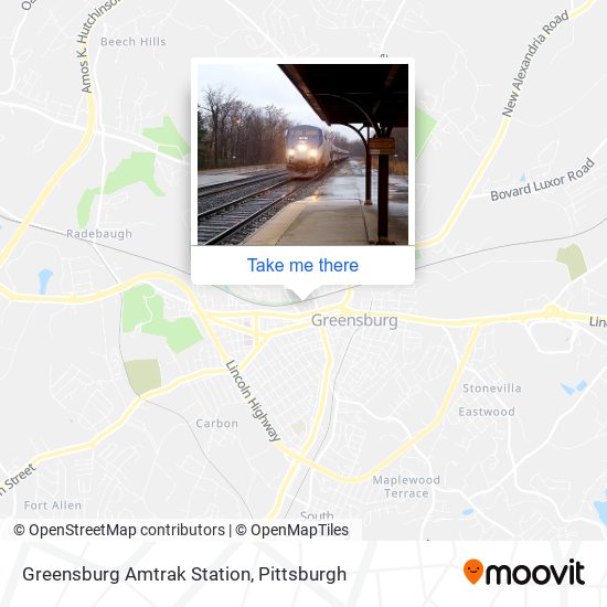 Mapa de Greensburg Amtrak Station