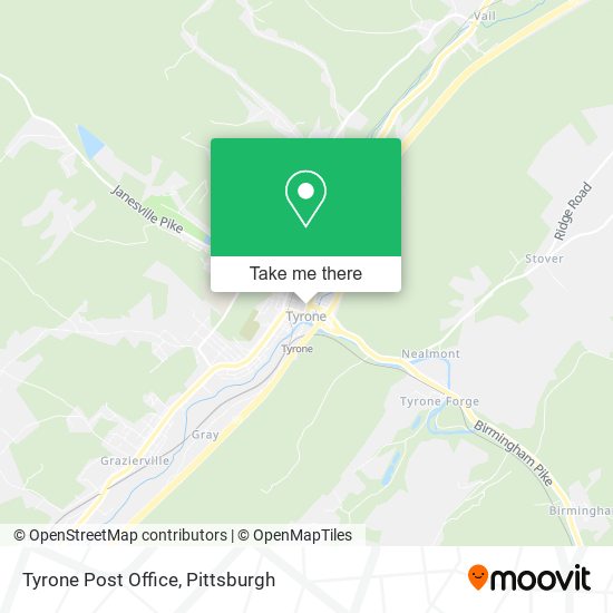 Tyrone Post Office map