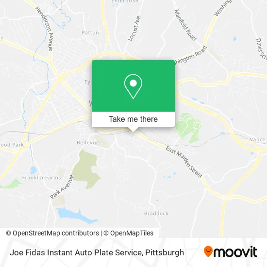Joe Fidas Instant Auto Plate Service map