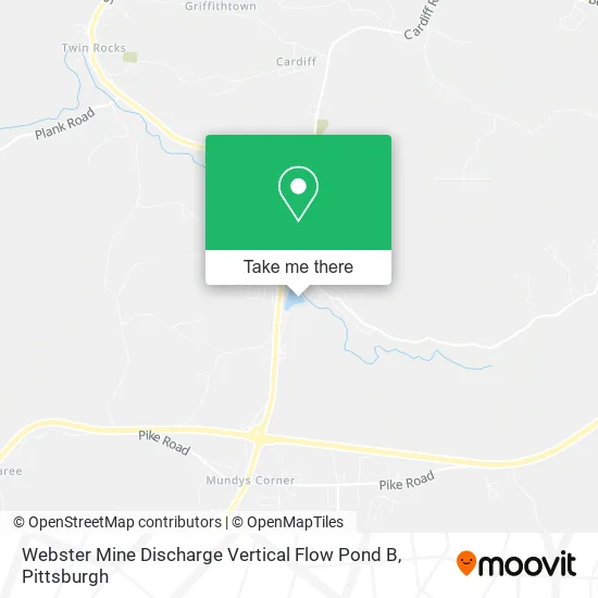Webster Mine Discharge Vertical Flow Pond B map