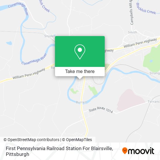 First Pennsylvania Railroad Station For Blairsville map