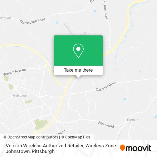 Verizon Wireless Authorized Retailer, Wireless Zone Johnstown map