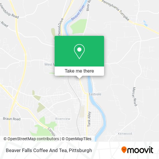 Mapa de Beaver Falls Coffee And Tea