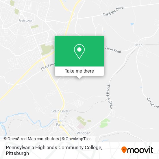 Mapa de Pennsylvania Highlands Community College