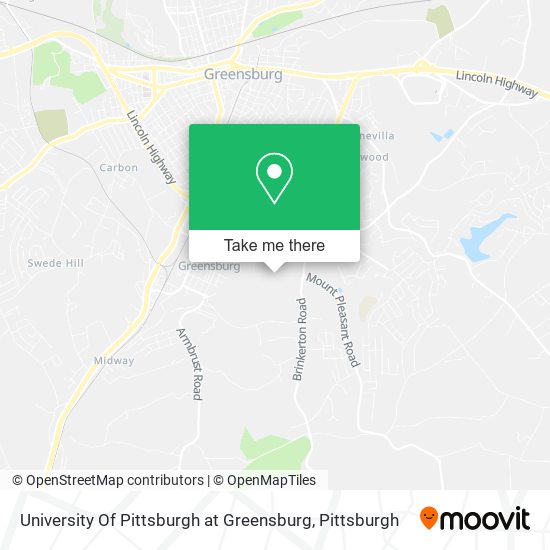 University Of Pittsburgh at Greensburg map